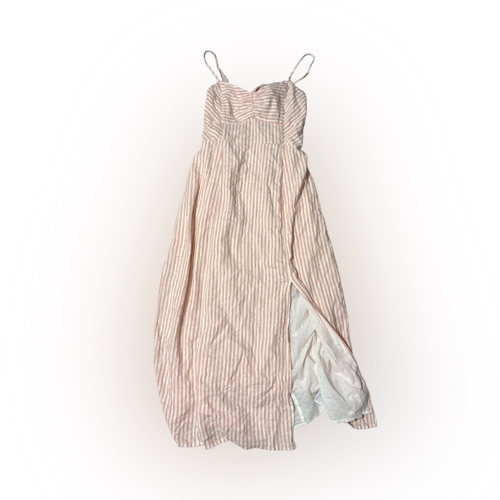 Womans Striped Pink and White Maxi Dress